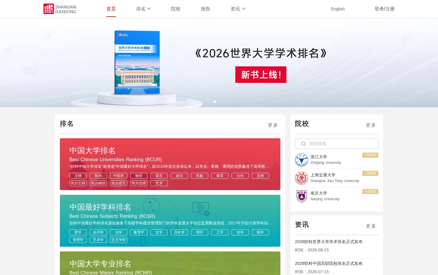 软科 页面快照
